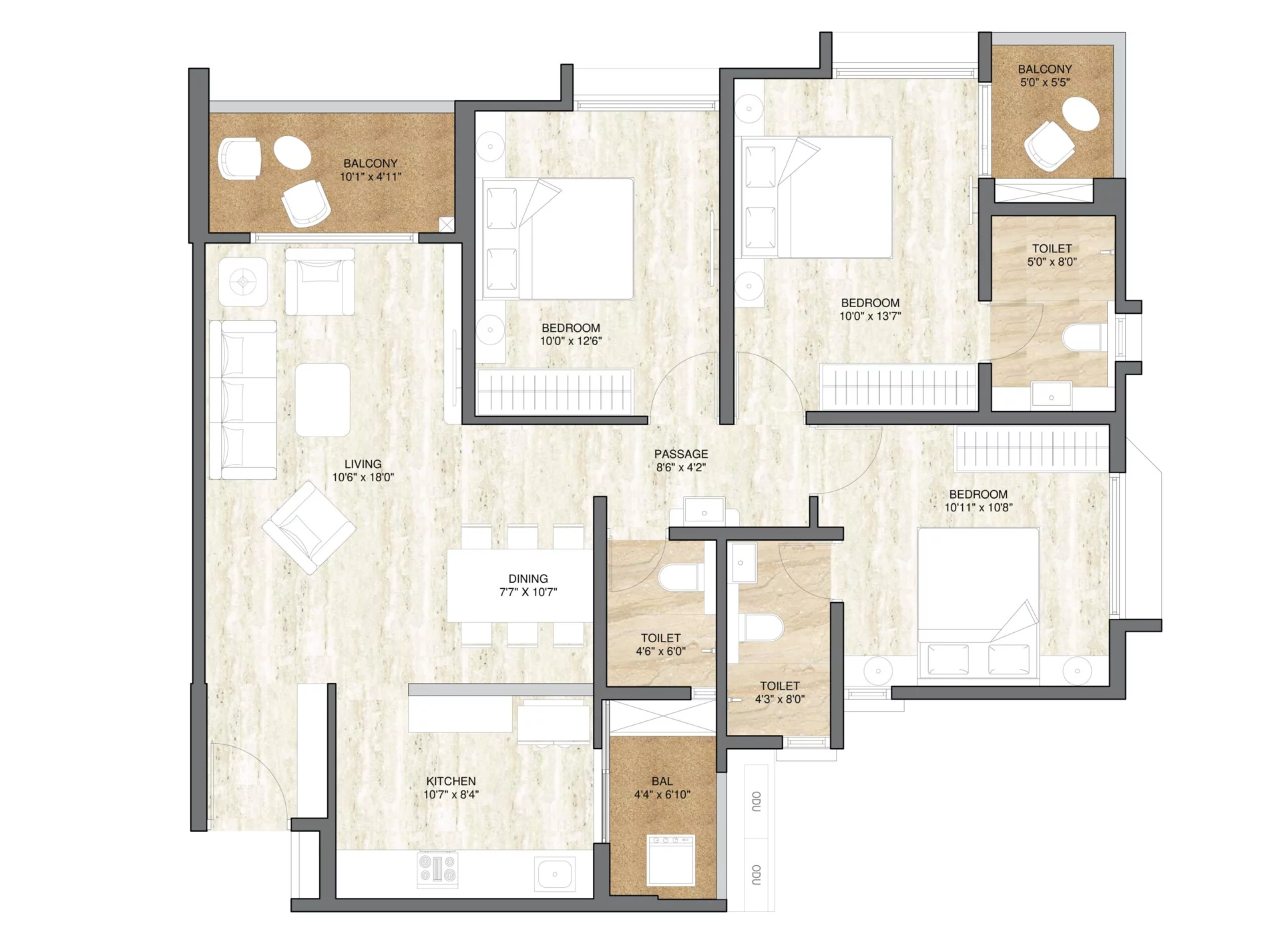 3 BHK L